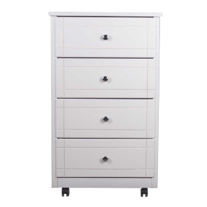 Giada chest of drawers cart with white ceramic tile top,WHITE