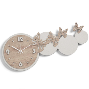 Moderne Schichtholz-Wanduhr 80x40 TTE - BUTTERFLIES 2