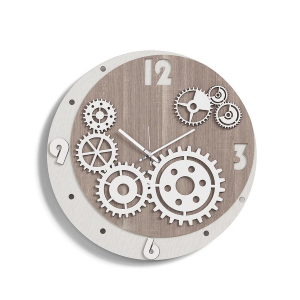 Moderne Wanduhr GEARS in Schichtholz Durchmesser 30cm TRS
