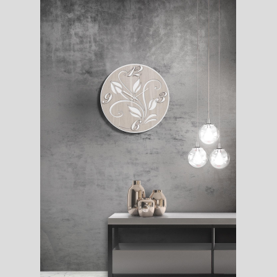 Orologio rotondo moderno D50 FIORE in legno laminato BRC