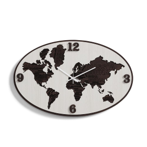 Orologio da parete in legno laminato PLANISFERO2 70x45 cm RSN