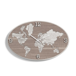 Wanduhr aus Schichtholz PLANISFERO2 70x45 cm TRS