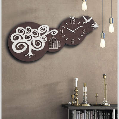 Orologio in legno laminato da parete 80x40 cm RONDINI RSN