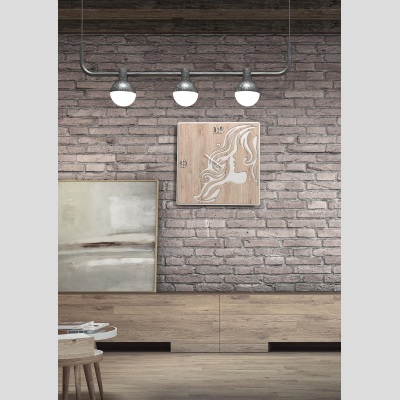 Orologio da parete moderno 50X50 WOMAN in legno laminato RSN