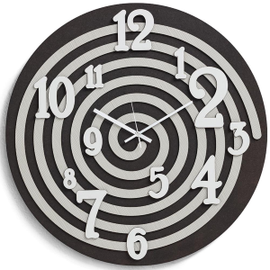 Runde Wanduhr D30 cm aus Schichtholz RSN - SPIRAL