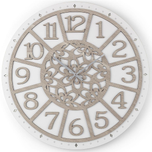 Runde Wanduhr D30 aus Schichtholz BRC - NATUR