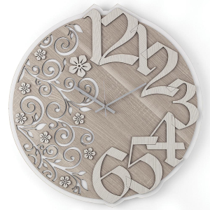 Runde Wanduhr NATURE2 aus Schichtholz D30cm BRC