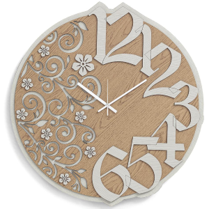 Runde Wanduhr NATURE2 aus Schichtholz D30cm TTE