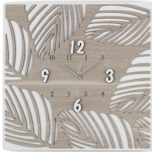 Quadratische Wanduhr 30X30 cm TROPICAL Schichtholz BRC