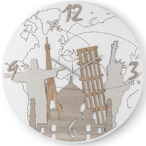 Round wall clock 30 cm in laminated wood BRC - MONUMENT