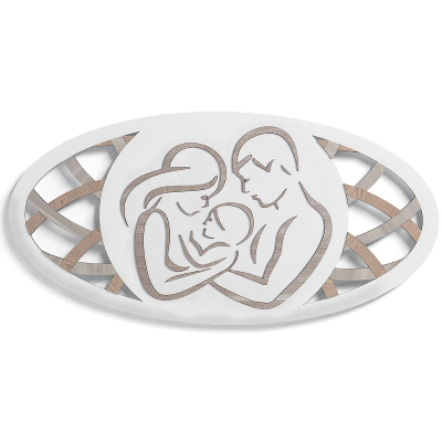 Sacra famiglia capezzale 59x119 cm in legno laminato