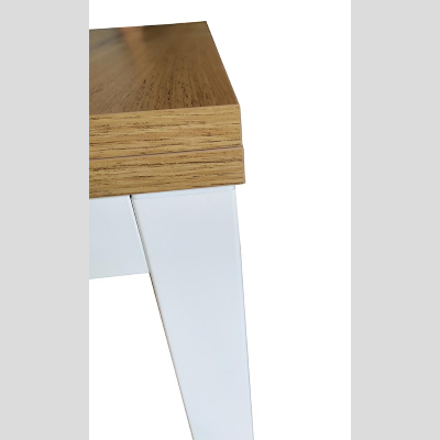 Modern kitchen table 90x90 white metal legs