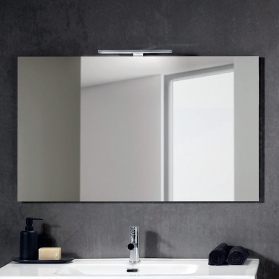 Suspended bathroom cabinet with mirror and Arco LED lamp 100 cm Oak knots