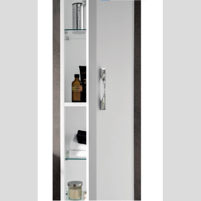 Columna de baño moderna reversible CLEIDE con 1 puerta blanca mate