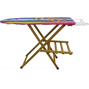 LADY model ironing board in solid wood with galvanized boiler door,WALNUT