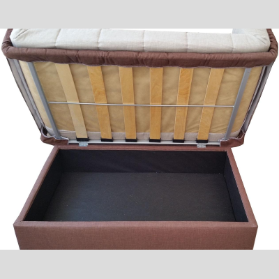 Divano PRONTOLETTO 140 cm con contenitore in tessuto BEIGE MARRONE