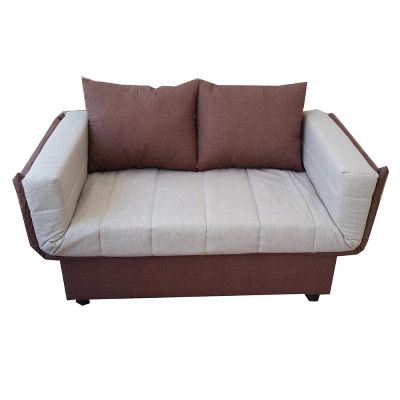 Divano PRONTOLETTO 140 cm con contenitore in tessuto BEIGE MARRONE