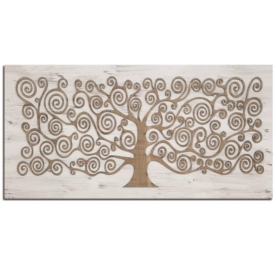 Quadro albero della vita Klimt 60x120 cm figura intagliata