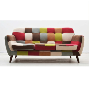 179 cm 3 seater sofa in patchwork fabric - LEVANTE