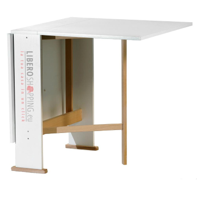 Mesa de comedor resellable de madera 136x74 cm SUSANNA Blanco