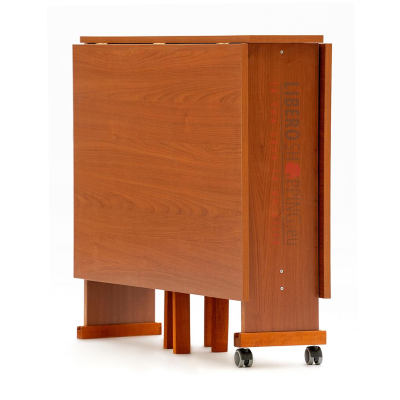 Mesa plegable de madera de formica con ruedas 140x90 GIORGIA Cerezo