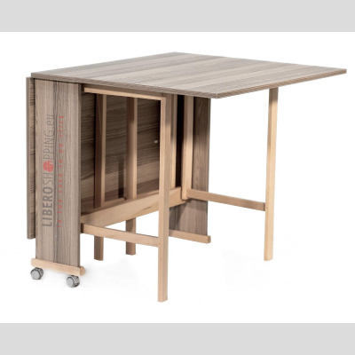 Mesa plegable de madera de formica con ruedas 140x90 GIORGIA Alerce Gris