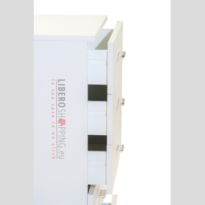 Cassettiera 5 cassetti in legno 53x91h cm Bianco Frassino