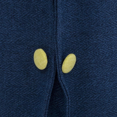 Pouf letto brandina pieghevole 80x80 cm BIN con tessuto Blu