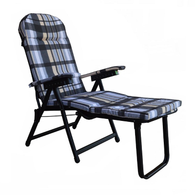 Sedia sdraio KETTYC in metallo con prolunga e cuscino imbottito FANTASIA GRIGIO