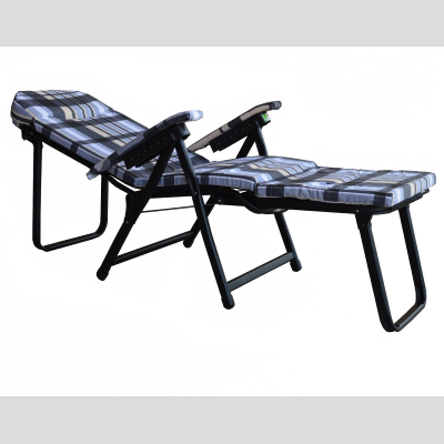 Sedia sdraio KETTYC in metallo con prolunga e cuscino imbottito FANTASIA GRIGIO