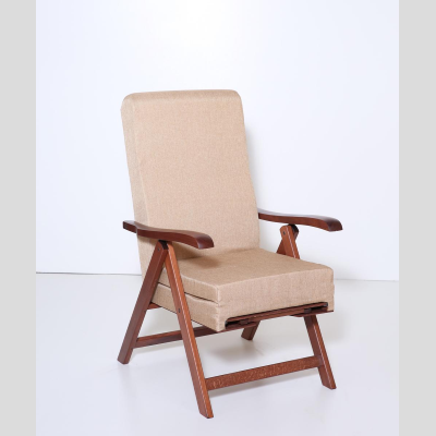 Fauteuil ELITE LOS ANGELES en tissu de hêtre inclinable à 4 positions avec extension de repose-pieds BEIGE