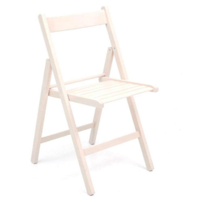 Set 4 chaises pliantes en bois de luxe de couleur blanche