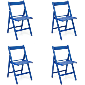 Liberoshopping Set 4 sedie Pieghevoli in Metallo richiudibili salvaspazio Seduta Ecopelle 