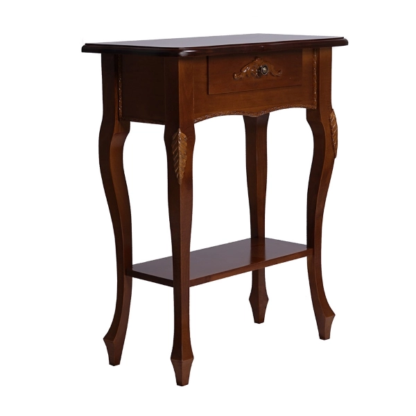 Console FIORENZA 70 en bois avec tiroir et structure en peuplier NOYER