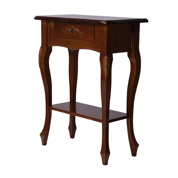 Console FIORENZA 70 en bois avec tiroir et structure en peuplier NOYER