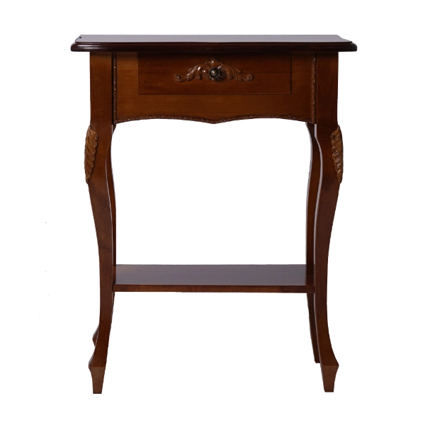 Console FIORENZA 70 en bois avec tiroir et structure en peuplier NOYER
