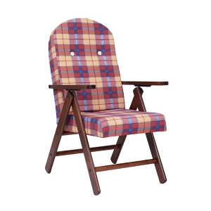 Amalfi recliner wooden armchair - Bordeaux fabric