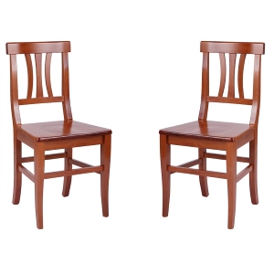 silla de cocina con asiento de madera LAURA cerezo juego de 2
