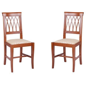 Küchenstühle aus Kirschholz mit gepolstertem Sitz, 2 Stück – TRECCIA