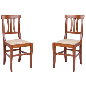 Wooden chair with padded seat LAURA Cherry SET 2 PCS