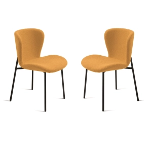 Padded chair in living room fabric Yellow ABRAM 2 chairs