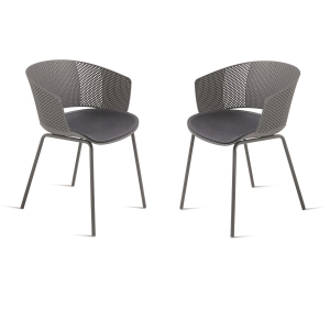 Chair in Dark Gray polypropylene and polyurethane padding CUTOLO 2 chairs
