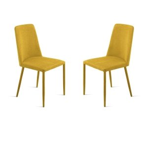 Padded chair in yellow fabric ETTORE 2 chairs