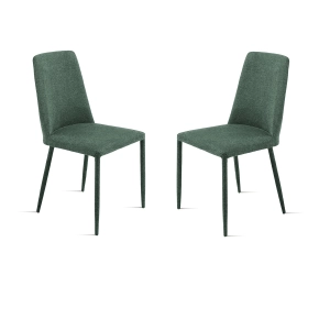 Padded chair in Green fabric ETTORE 2 chairs