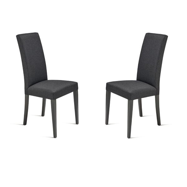 Sedia in tessuto Antracite con gambe in legno DENVER 2 sedie