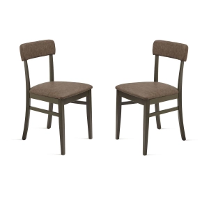 Brauner Öko-Lederstuhl mit Holzstruktur LIPSIA 2 Stühle