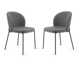 Stuhl aus anthrazitfarbenem Stoff mit Metallstruktur MEGGIE 2 Stühle