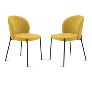 Stuhl aus gelbem Stoff mit Metallstruktur MEGGIE 2 Stühle