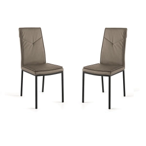 Esszimmerstuhl aus Kunstleder in Taupe - VIVIENNE 2 Stühle