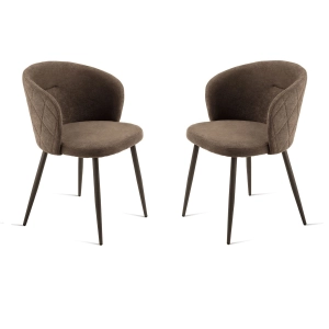 Gepolsterter Stuhl aus braunem Stoff und Metallstruktur RUMBLE 2 Stühle